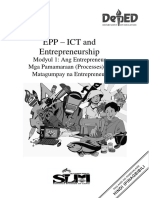 SLM EPP ICT 5 Modyul 1 Ang Entrepreneur Mga Pamamaraan Processes Sa Matagumpay Na Entrepreneur - FINAL Edited by PAUL