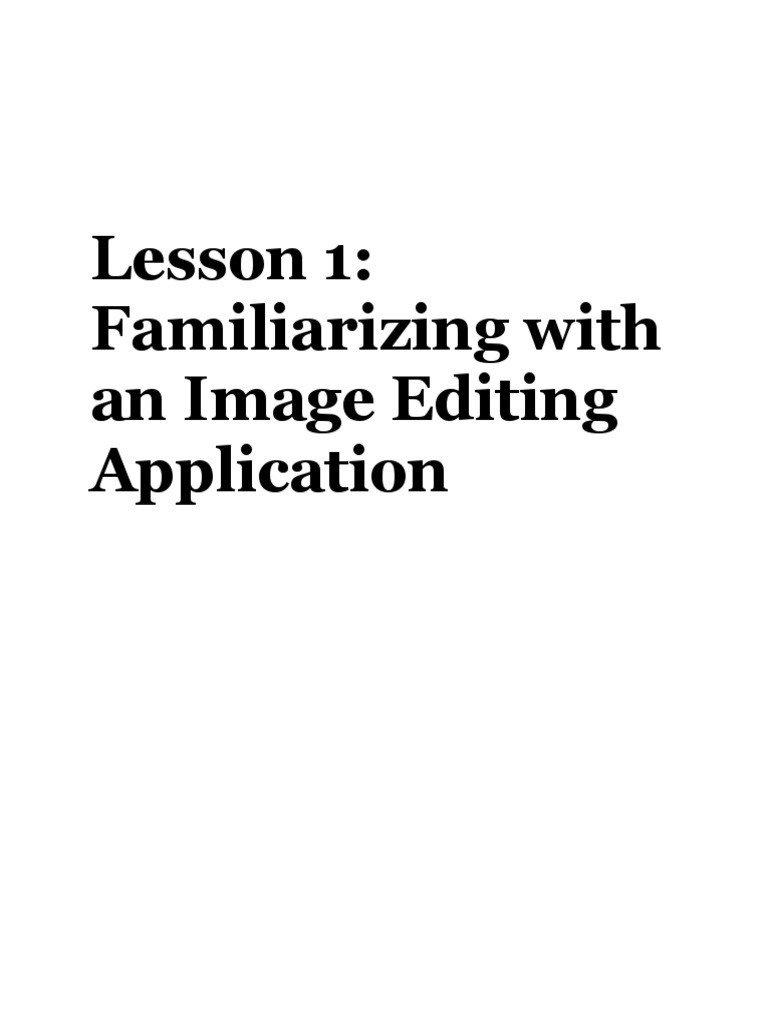 Image Editing Basics and Techniques | PDF | Career & Growth | Business