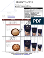 BIO - Standard Pack. Price List