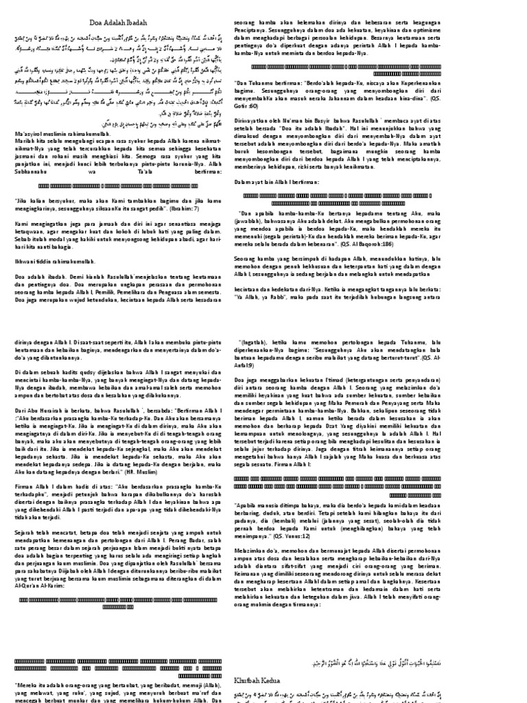 kehidupan spiritual manusia dengan doa dan ibadah