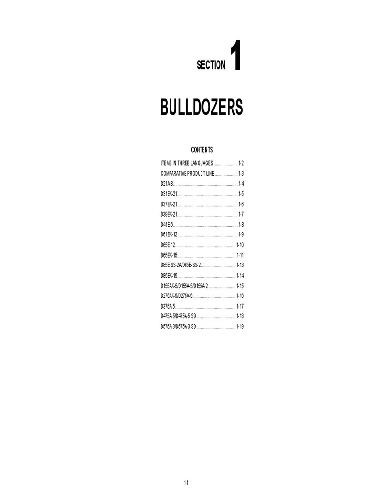 Bulldozer Specifications and Models | PDF