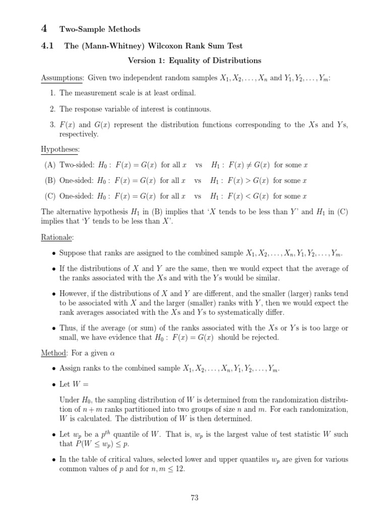 Tables Wilconson Ranked Sum Test Ranked PDF