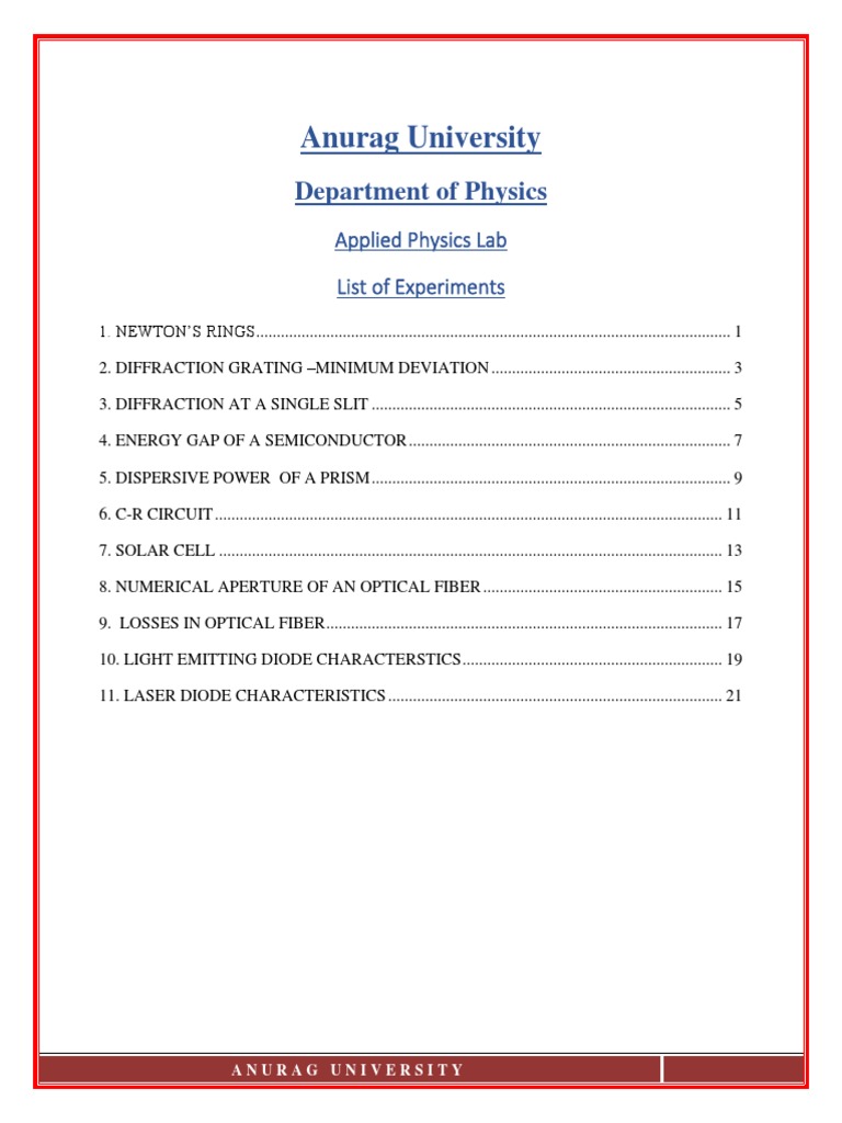 Applied Physics Lab | Download Free PDF | Optical Fiber | Diffraction