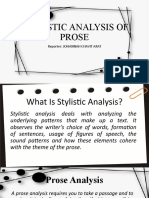 Stylistic Analysis of Prose