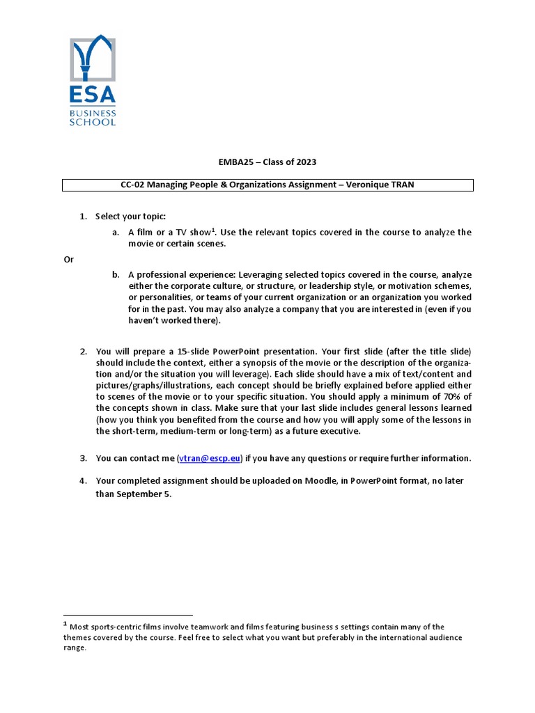 CC-02 Individual Assignment Instructions | PDF | Career & Growth | Art