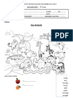 Zoo Animals Test for 4th Graders