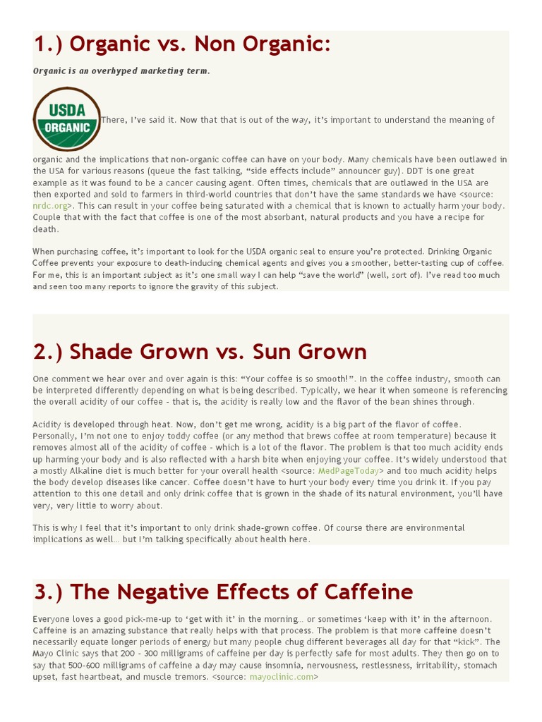 Health Risks of Coffee Consumption | PDF | Coffee | Caffeine