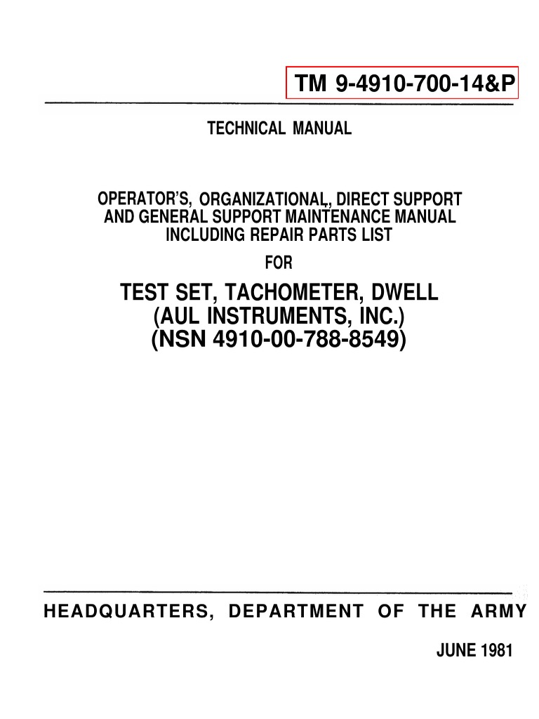 Dwell Tach Test and Cal PDF Electrical Engineering Electricity