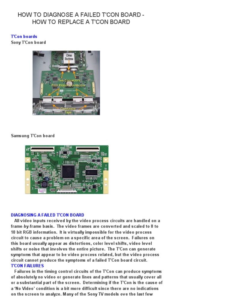 Diagnosing T-Con Board Failures | PDF | Electrical Connector | Computer ...