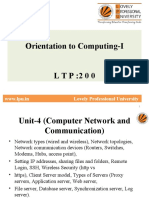Orientation to Computing-I Document Overview