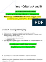 Example Making Time - Criteria A and B