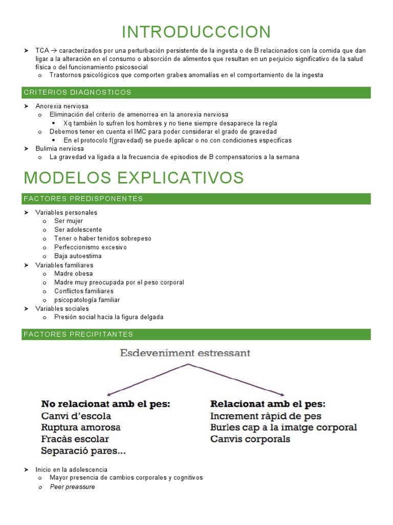 Tratamiento Tca Pdf Desorden Alimenticio Terapia De Conducta