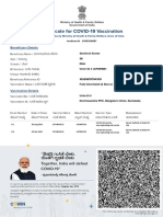 COVID Vaccination Certificate from India's Ministry of Health