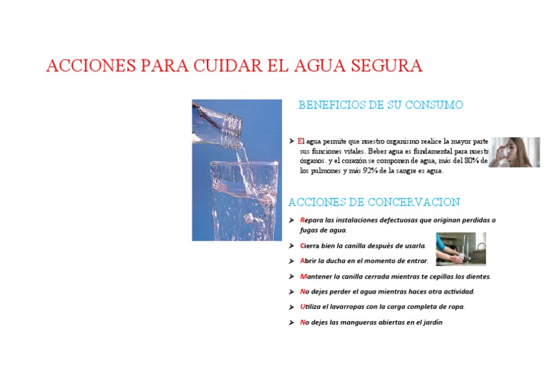 Acciones para Cuidar El Agua Segura Pacheco | PDF | Cocina, comidas y ...