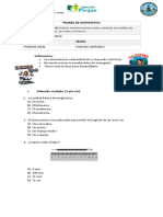 5° Prueba de Matemática Unidades de Medida