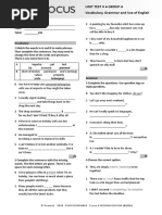Focus 3 Unit 4 Test Answer Key | PDF