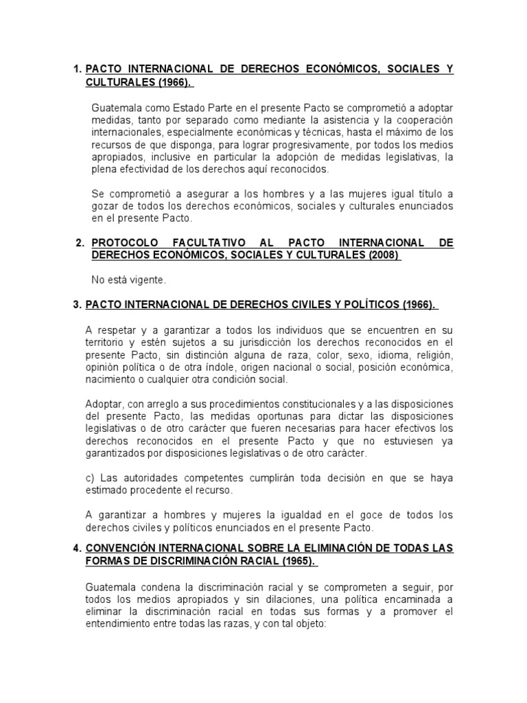 Tratados Internacionales de Derechos Humanos | PDF | Convenio europeo ...