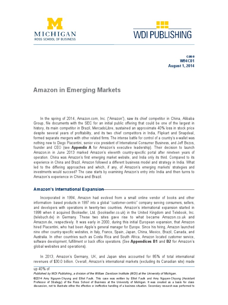 amazon in emerging markets case study pdf