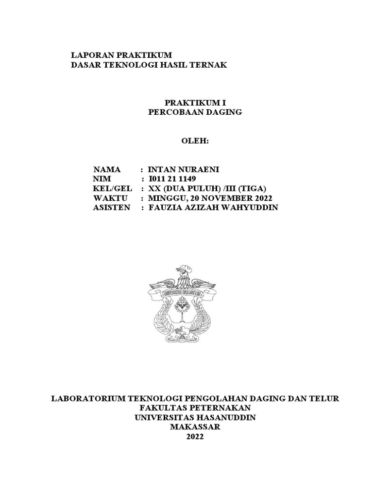 Laporan Praktikum Daging Intan | PDF