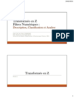 TZ Et Filtres Numériques - Description, Classification Et Analyse - 2021 - 2022 - Cours 1
