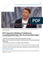 SVT-experten Mathias Fredriksson: Landslagsledningen Får Ta På Sig Diskningen - SVT Sport3