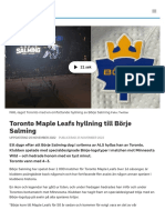 Toronto Maple Leafs Hyllning Till Börje Salming - SVT Sport