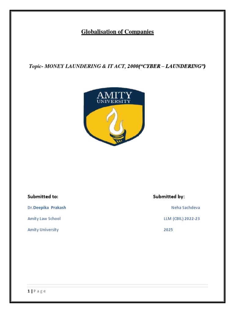 Money Laundering Globalisation Neha 2025 Final PDF Money