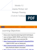 Module 3.2 Managing Strategy & Strategic Planning - Tools & Techniques