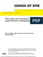 Proceedings of Spie: Fiber Optic Communications Experiments For Undergraduates