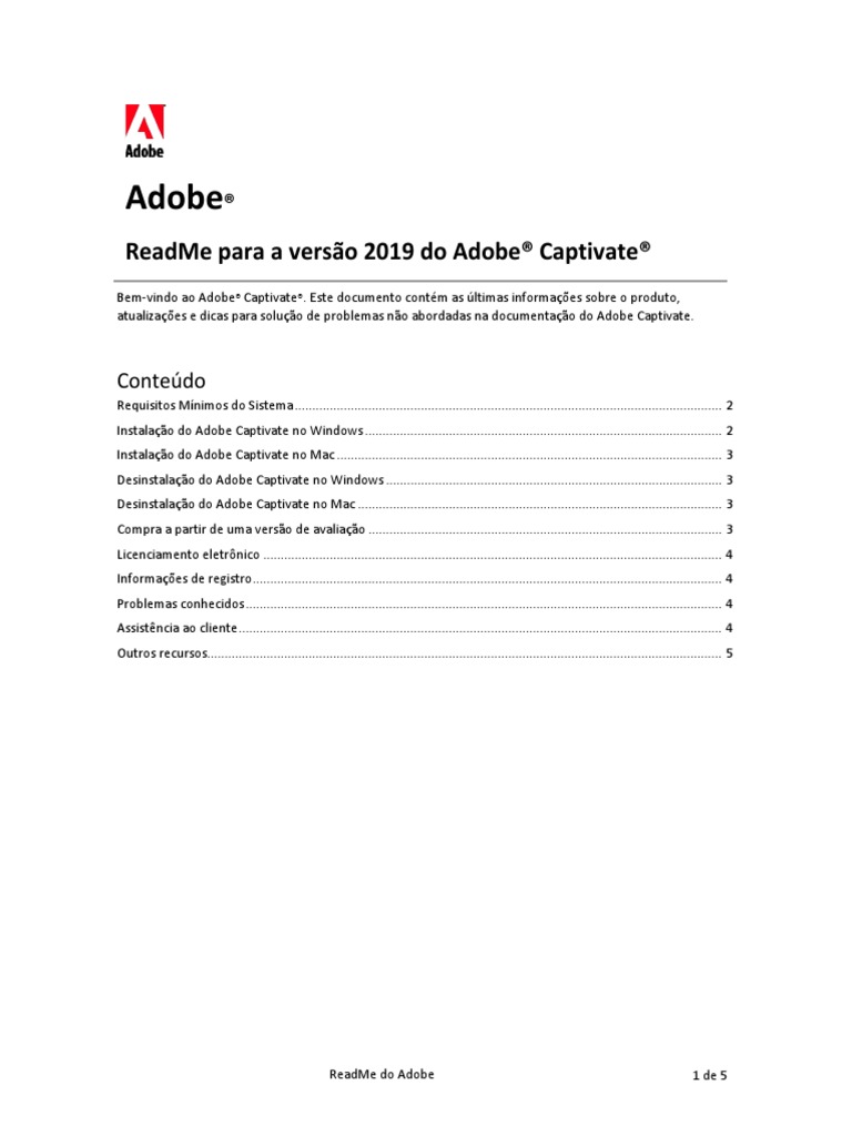 Adobe Captivate LeiaMe | PDF | Microsoft Windows | Software de aplicação