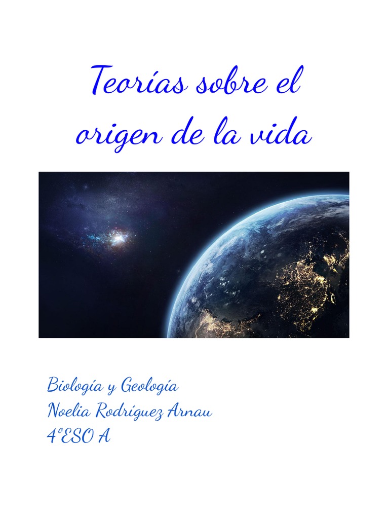 Teorías sobre el origen de la vida | PDF | Creacionismo | Evolución
