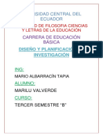 Niversidad Central Del Ecuador: Carrera de Educación Básica