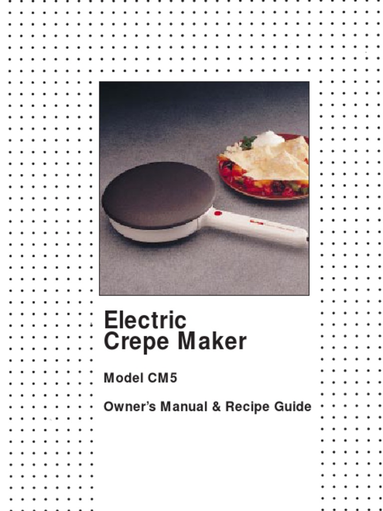 Maxim Crepe Maker CM5 Manual PDF Butter Teaspoon