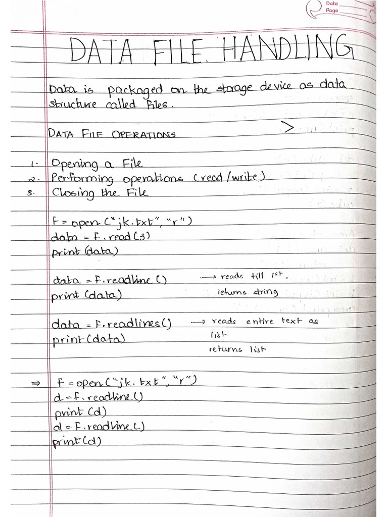 Data File Handling | PDF