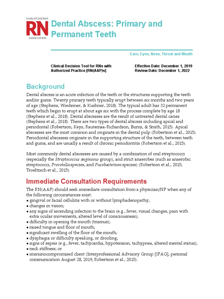 Dental Abscess Primary and Permanent Teeth CDT 2019 | PDF | Dentistry ...