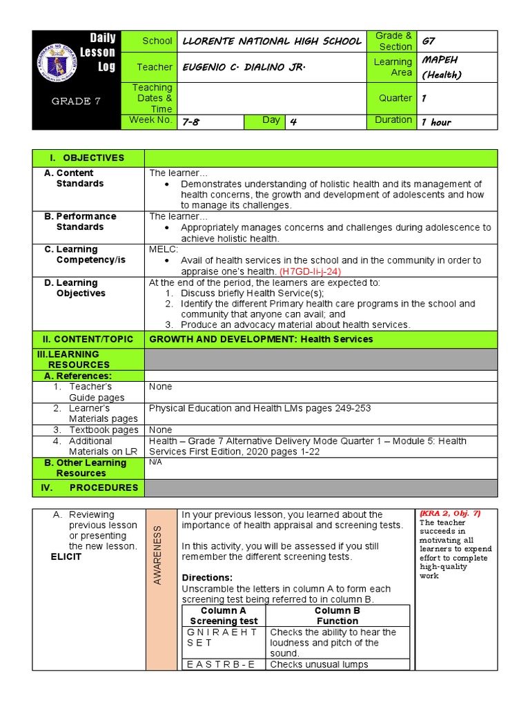 Q1CotHealth7 (Health Services) DLP PDF