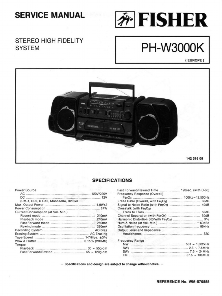 Fisher ph-w3000k SCH | PDF