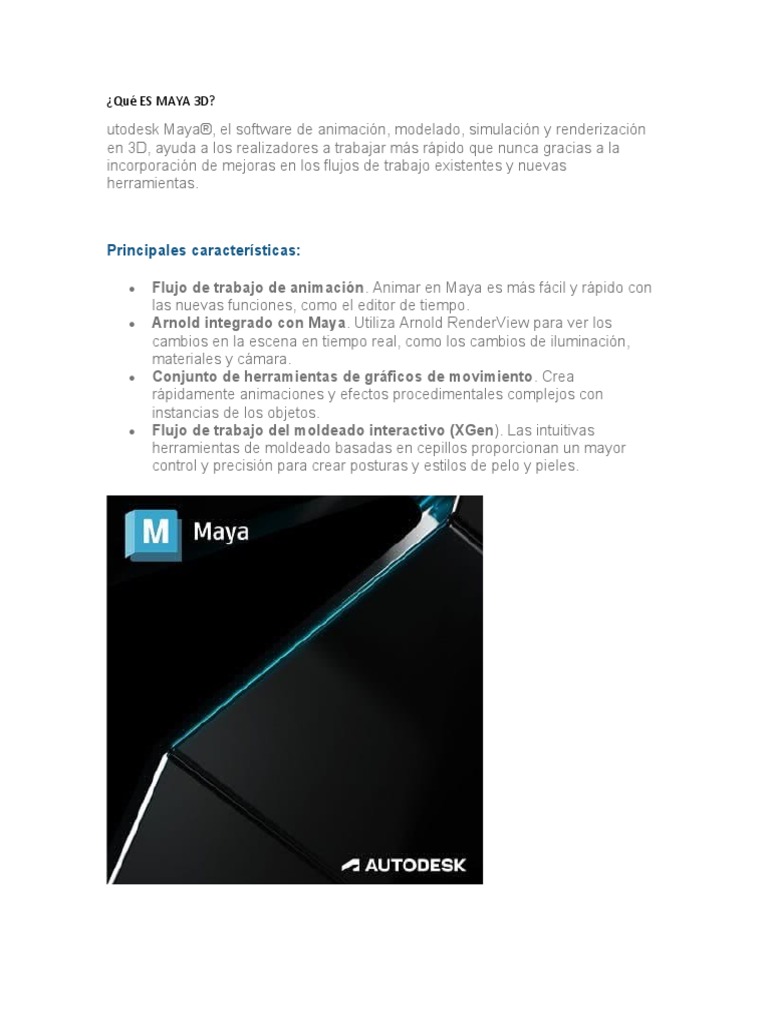 Qué ES MAYA 3D | PDF | Autodesk Maya | Informática