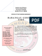 Barangay Beri Certification Ra 11261