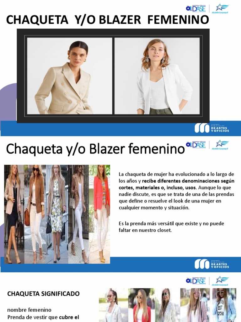 La versatilidad de la chaqueta femenina: tipos, estilos y usos, PDF, Ropa