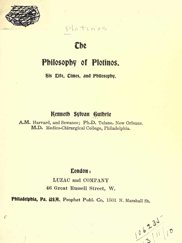Guthrie - Philosophy of Plotinus | PDF