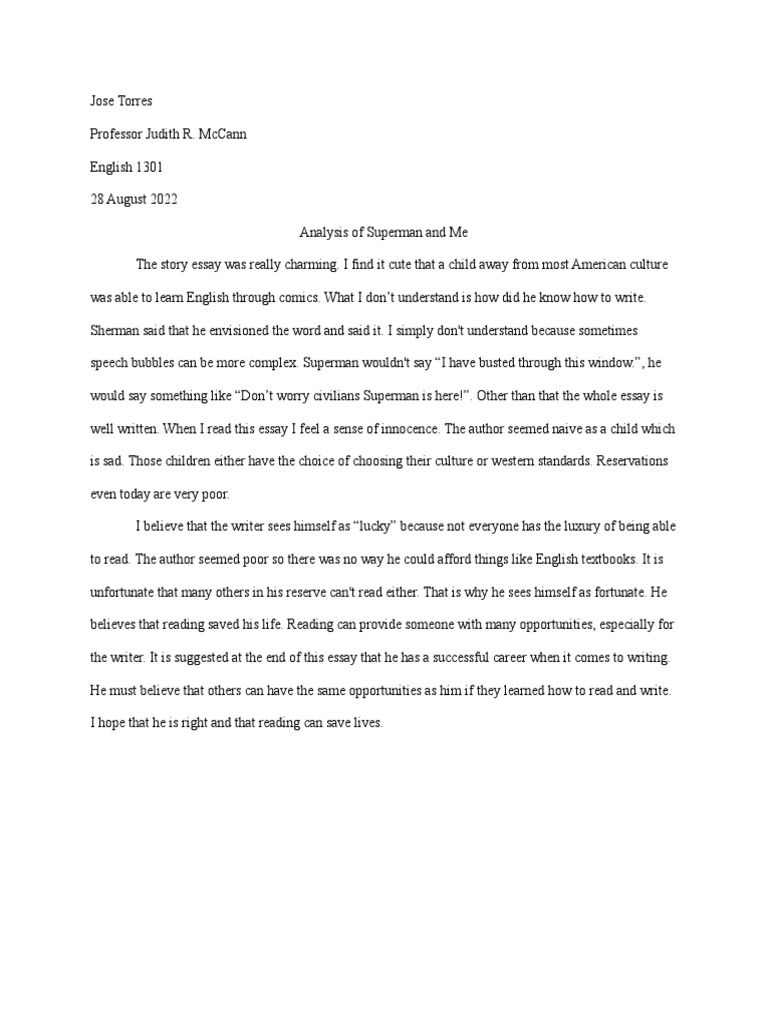 Jose TorresSuperman and Me PDF General Fiction