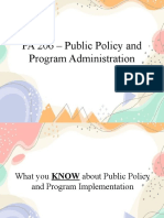 PA 206 - Public Policy and Program Administration