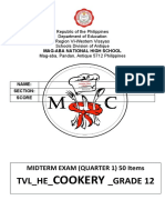 Midterm Exam Cookery Grade 12