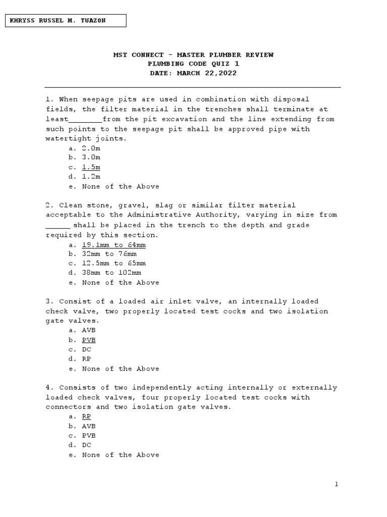 PLUMBING TEST QUESTIONS AND ANSWERS PDF FREE DOWNLOAD 2021 visual data 7