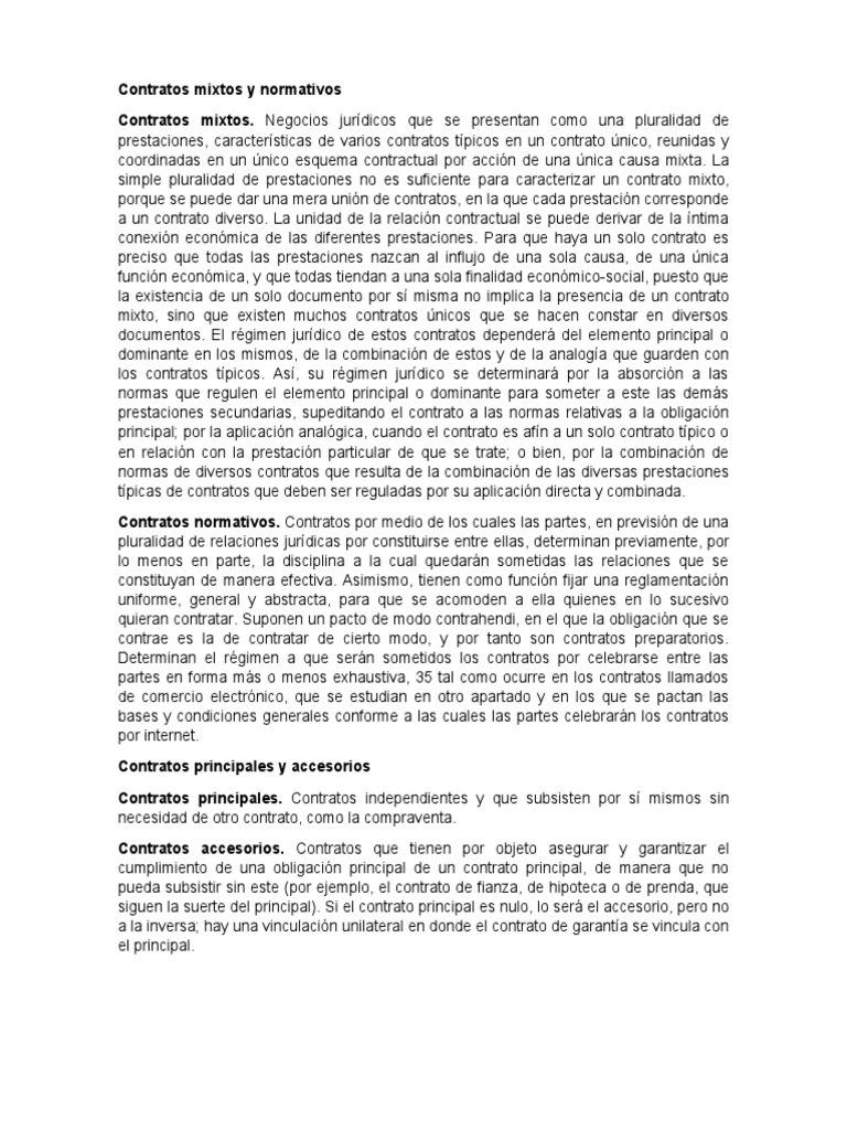 Ejemplos de Contratos Mixtos y Normativos | PDF | Finanzas y dinero