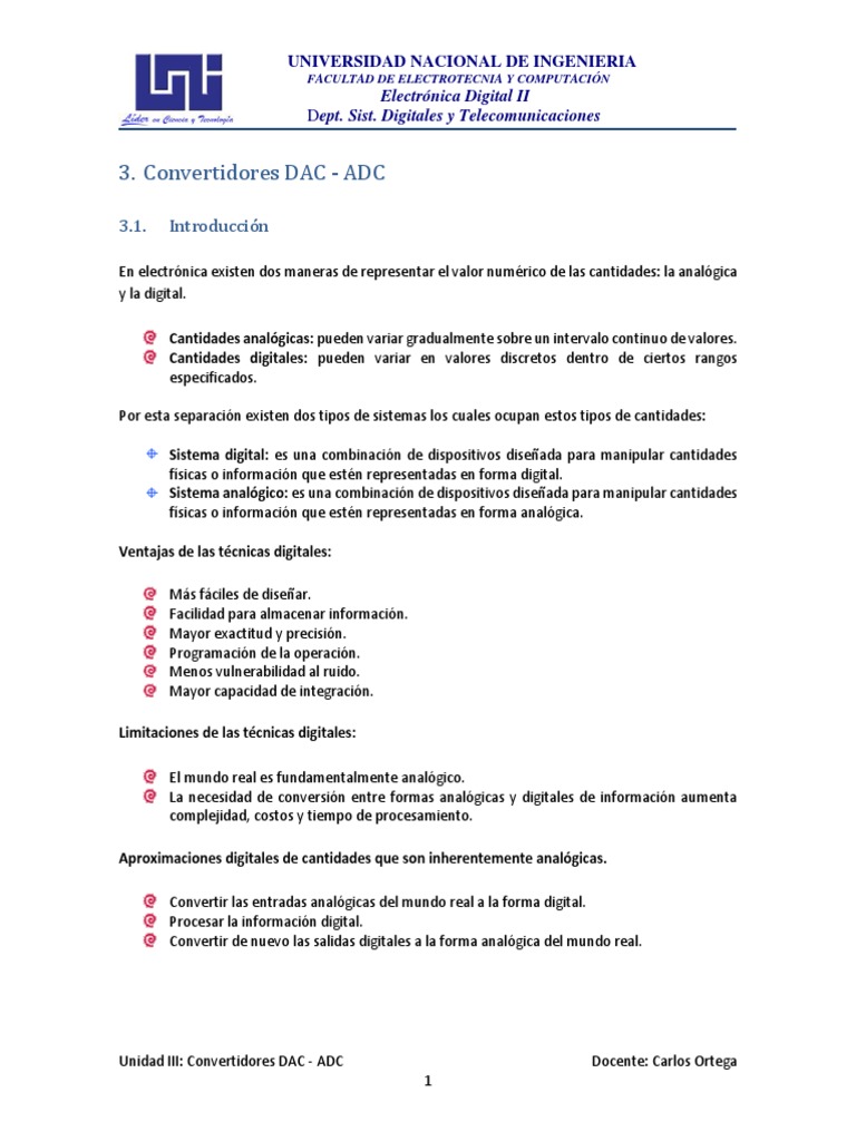 Unidad 3 Convertidores DAC ADC PDF