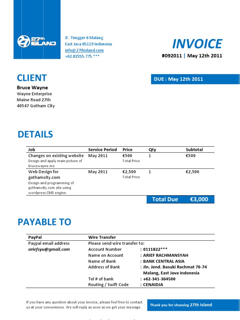 Contoh Invoice Contoh Invoice