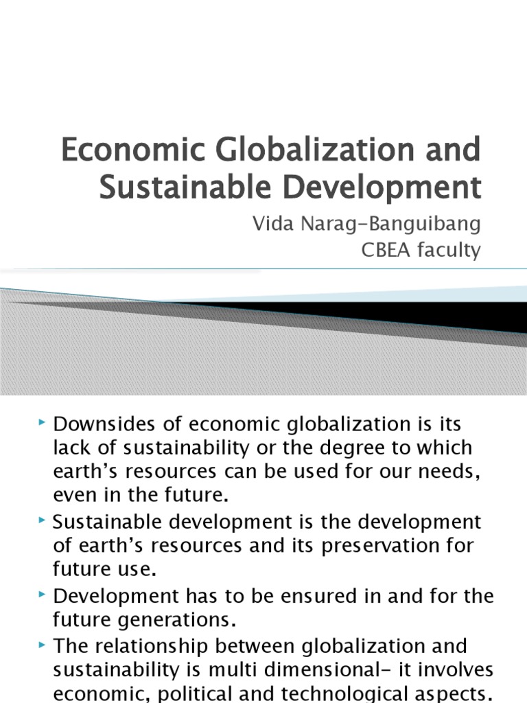 Economic Globalization and Sustainable Development | PDF | Poverty ...