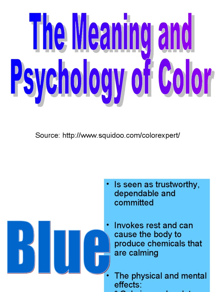 Meaning of Color PDF Anxiety Senses